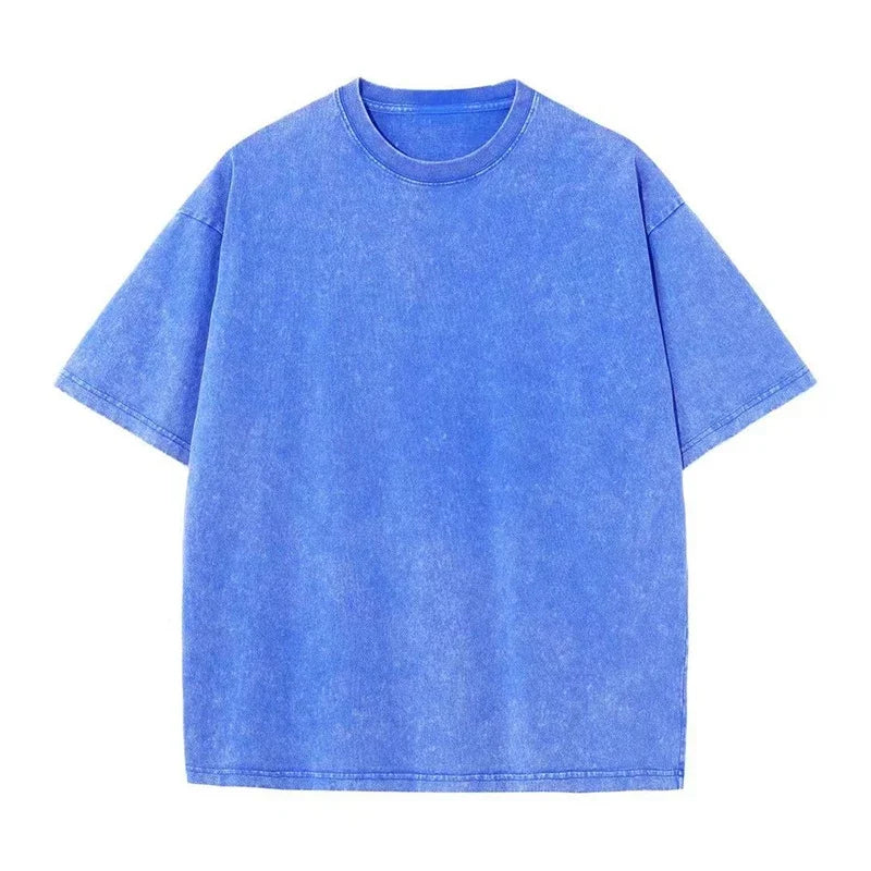2026 Washed Vintage T-Shirts Street Hip Hop Retro Punk T Shirt Women Harajuku Casual Cotton Short Sleeve Acid Wash Tshirts Top