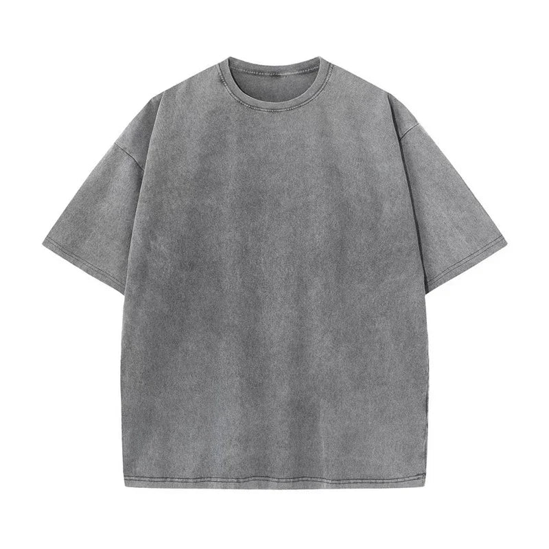 2026 Washed Vintage T-Shirts Street Hip Hop Retro Punk T Shirt Women Harajuku Casual Cotton Short Sleeve Acid Wash Tshirts Top