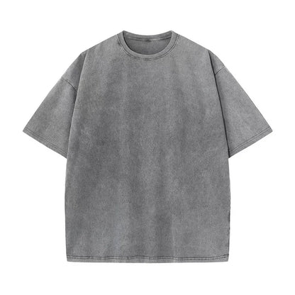 2026 Washed Vintage T-Shirts Street Hip Hop Retro Punk T Shirt Women Harajuku Casual Cotton Short Sleeve Acid Wash Tshirts Top