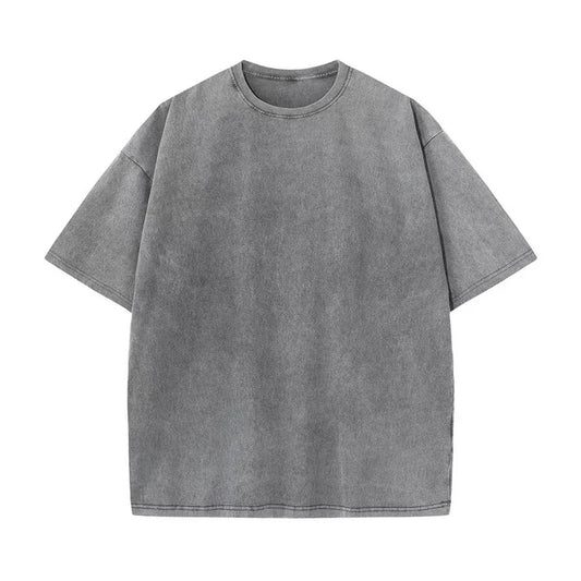2026 Washed Vintage T-Shirts Street Hip Hop Retro Punk T Shirt Women Harajuku Casual Cotton Short Sleeve Acid Wash Tshirts Top