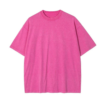2026 Washed Vintage T-Shirts Street Hip Hop Retro Punk T Shirt Women Harajuku Casual Cotton Short Sleeve Acid Wash Tshirts Top