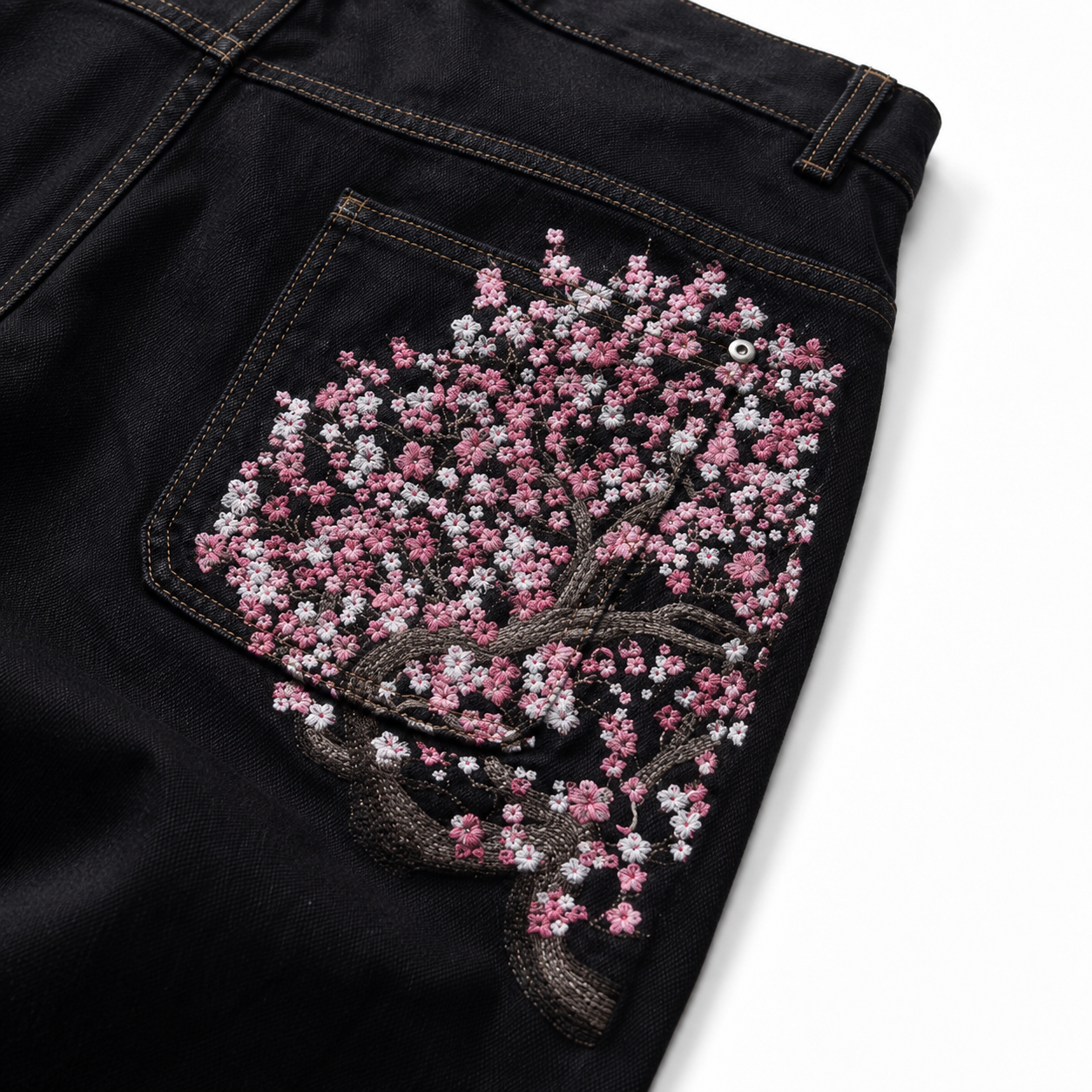 Sakura Embroidered Jeans