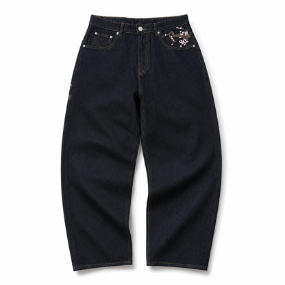 Sakura Embroidered Jeans