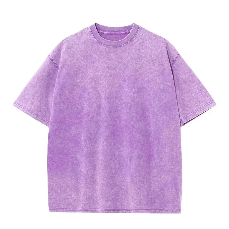 2026 Washed Vintage T-Shirts Street Hip Hop Retro Punk T Shirt Women Harajuku Casual Cotton Short Sleeve Acid Wash Tshirts Top