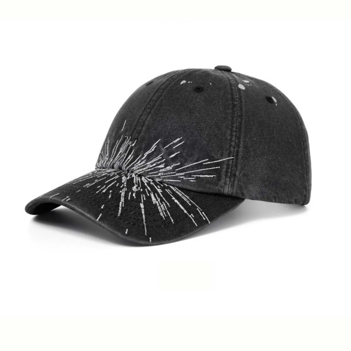 Hot-Selling 2 Styles Washed Cotton Baseball Cap with Printed Distressed Soft Top Denim Hat Vintage Hat for Men & Women