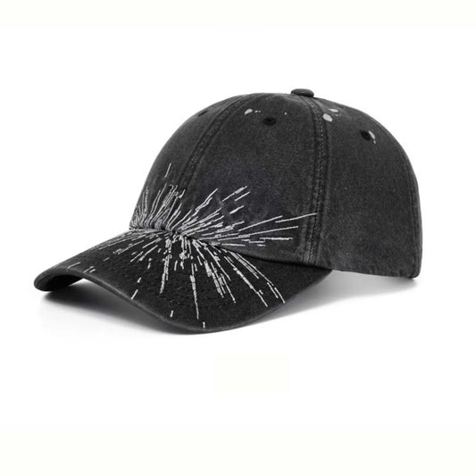 Hot-Selling 2 Styles Washed Cotton Baseball Cap with Printed Distressed Soft Top Denim Hat Vintage Hat for Men & Women
